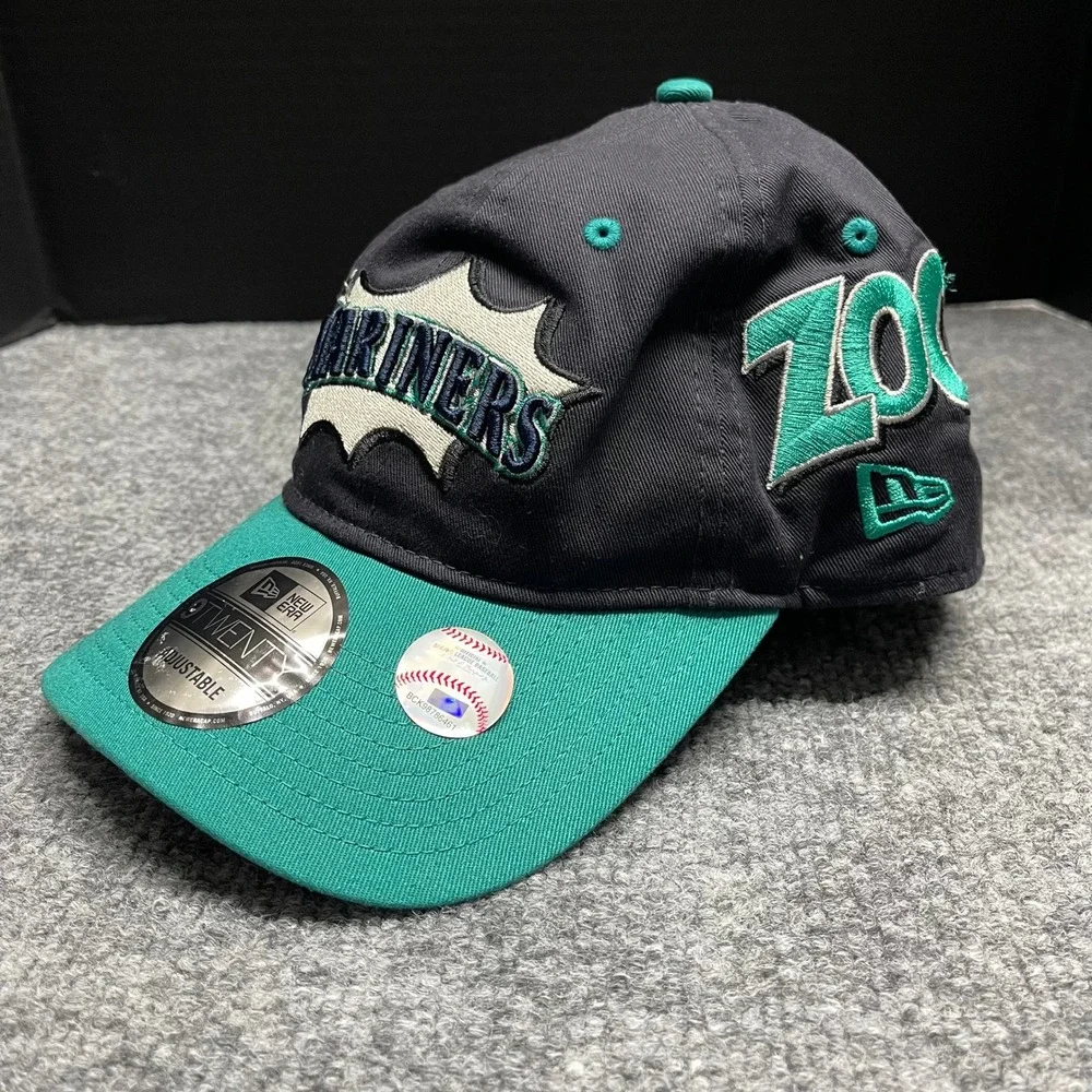 Seattle Mariners Hat Cap Men Navy Teal Diamond Hero Zoom Undrerbrim MLB RARE NEW